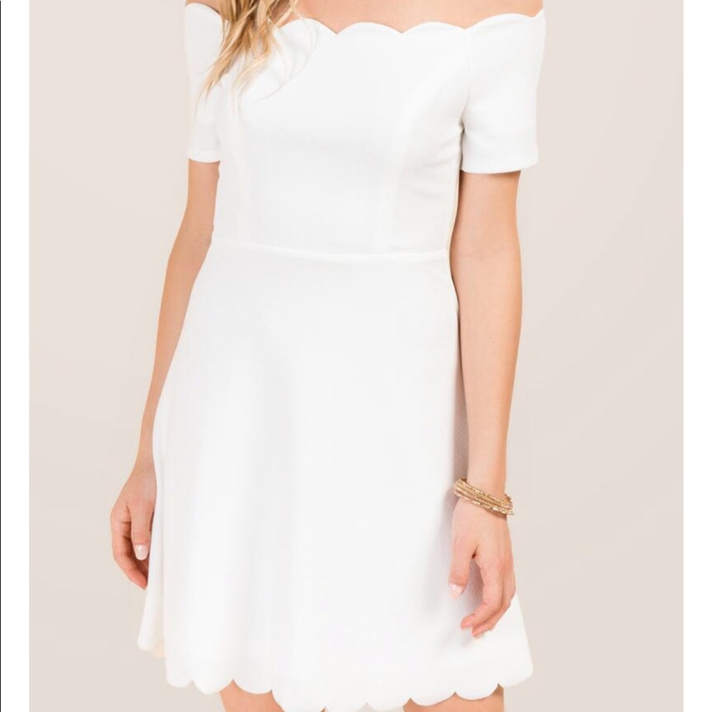 Francesca’s White Scallop Killian Dress
